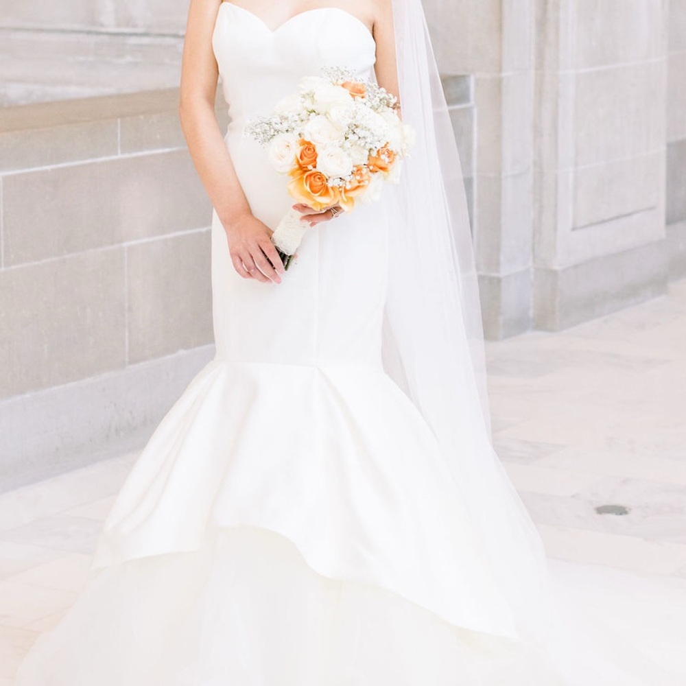 Justin Alexander Satin Mermaid Wedding Dress